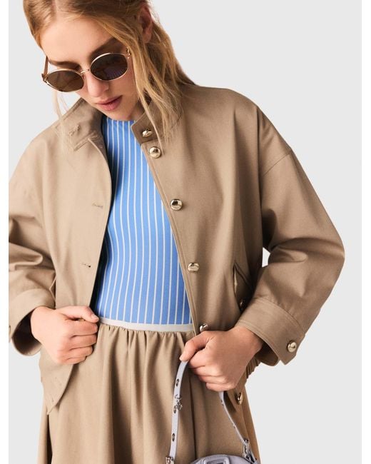 Maje White Cotton Bomber Jacket