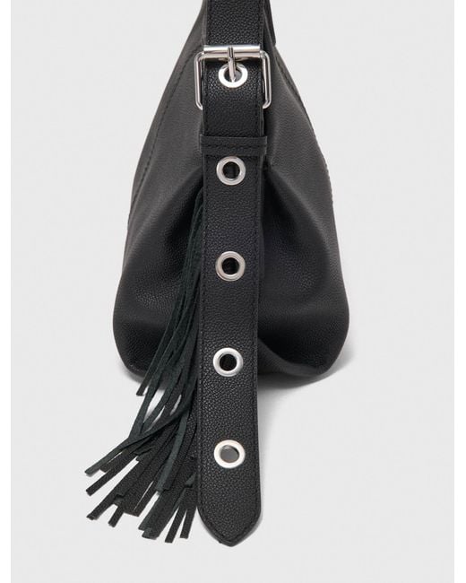 Maje Black Grained Leather Miss M Bag