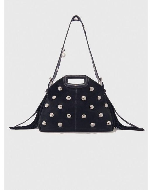 Maje Black Miss M Suede Studded Bag