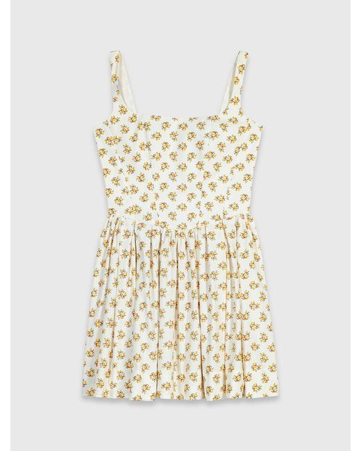 Maje Natural Short Flared Patterned Dress