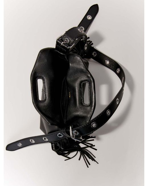 Maje Black Miss M Leather Shoulder Bag