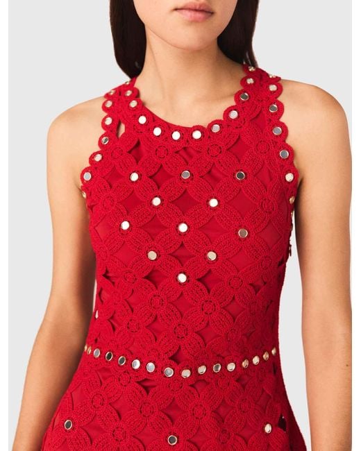 Maje Mirrored Crochet Dress