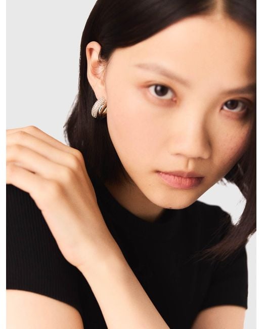 Maje White Rhinestone Earrings