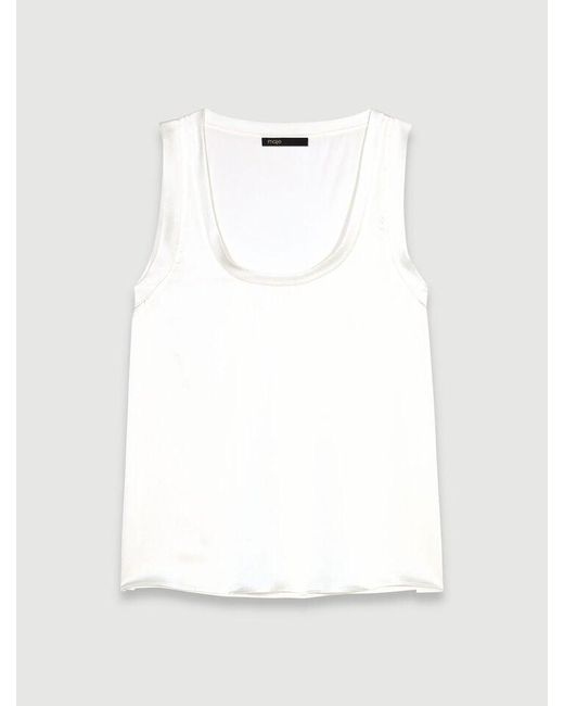 Maje White Silk Tank Top