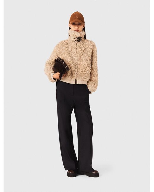 Maje White Short Bouclé Jacket