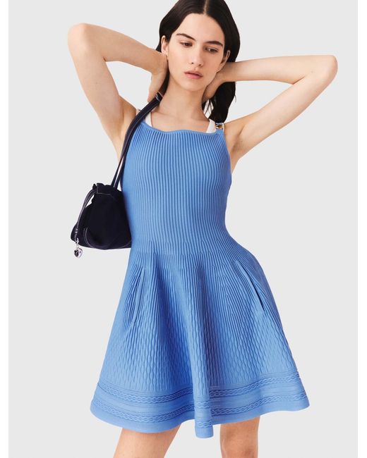 Maje Blue Short Knit Dress