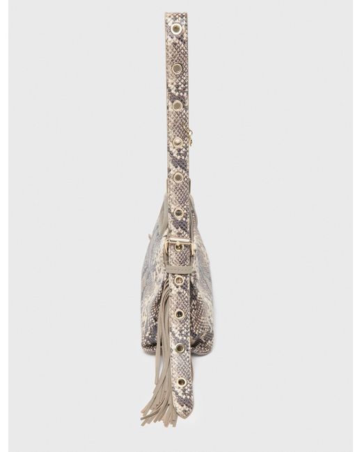 Maje White Python-Embossed Miss M Mini Bag