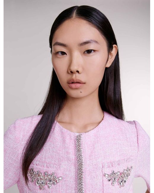 Pink tweed playsuit new arrivals