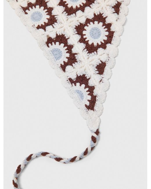 Maje White Triangular Knit Scarf