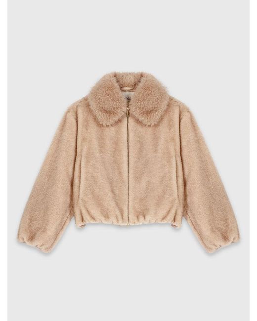 Maje White Faux Fur Jacket