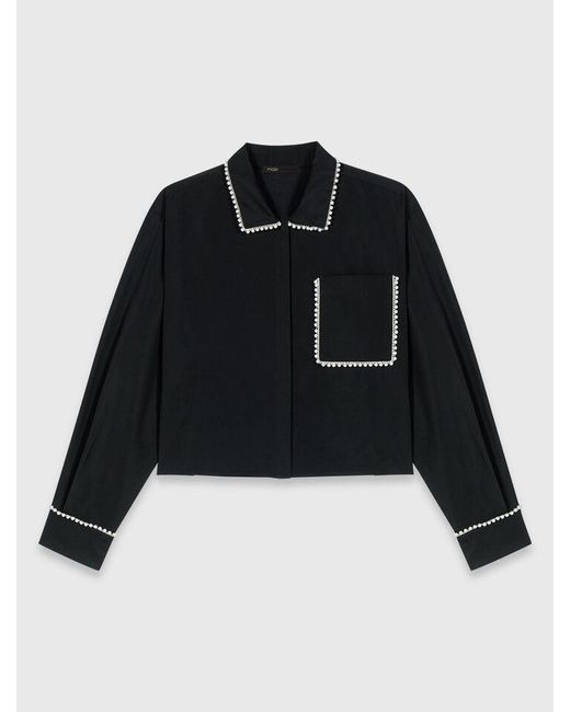 Maje Black Taffeta Shirt