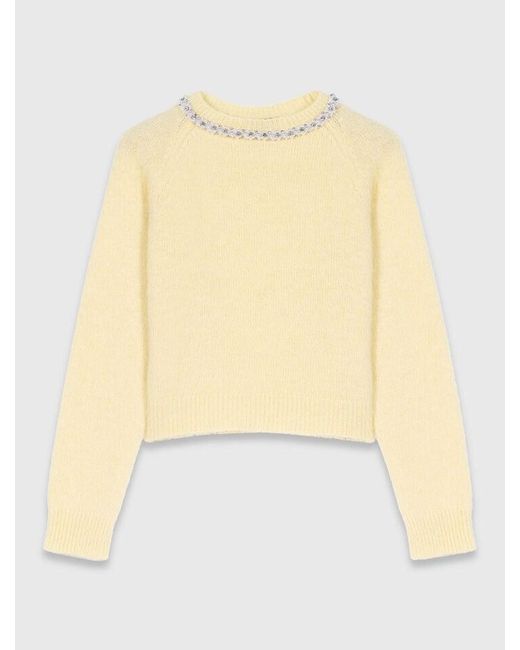 Pull À Col Bijou Maje en coloris White