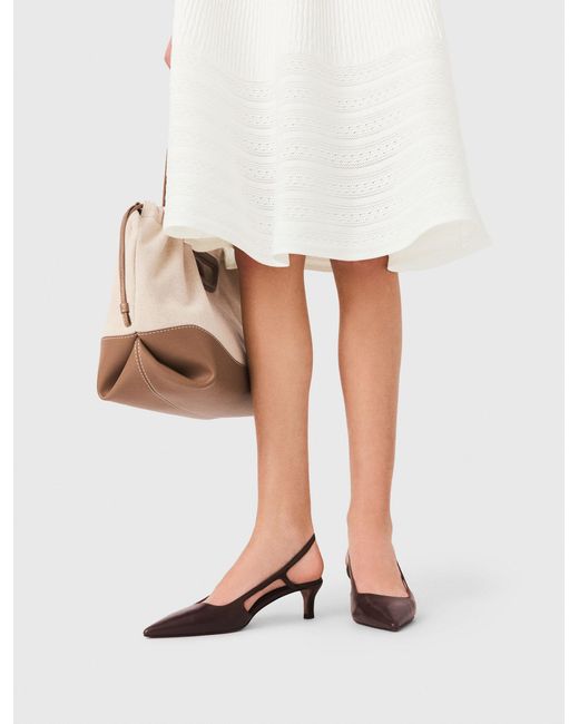 Maje White Leather Slingbacks
