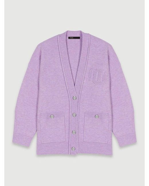 Cardigan Long Maje en coloris Purple