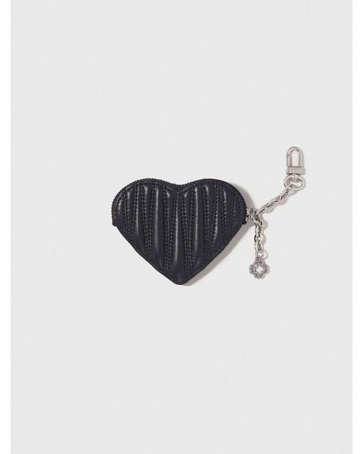 Maje Blue Quilted Heart Purse