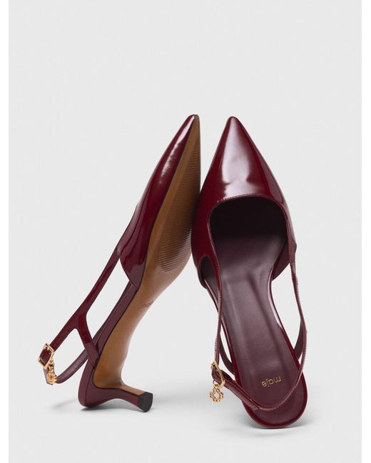 Maje Red Patent Leather Slingback Pumps