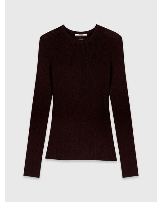 Maje White Second-Skin Round Neck Jumper