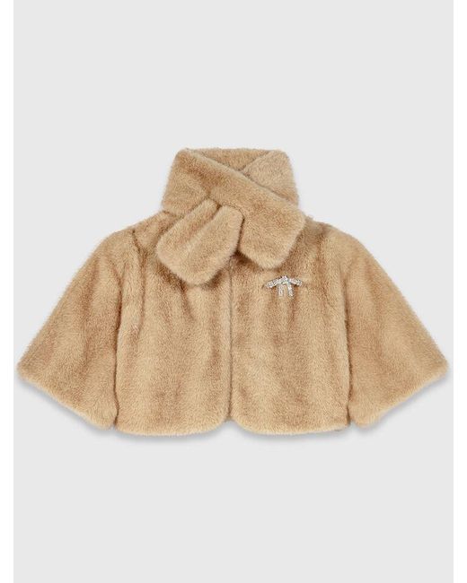 Maje White Short Faux Fur Jacket
