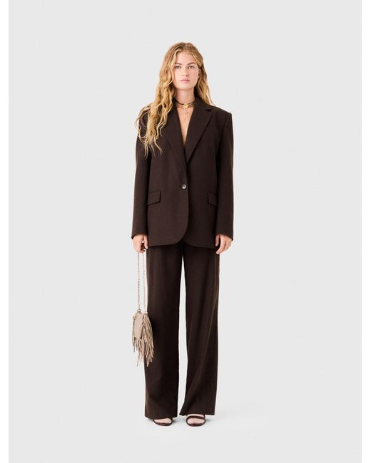 Maje Brown Rhinestone Suit Jacket