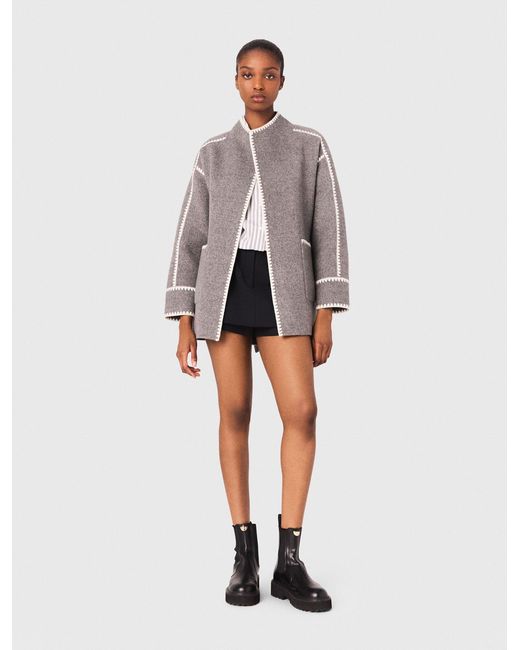 Maje White Double-Faced Coat