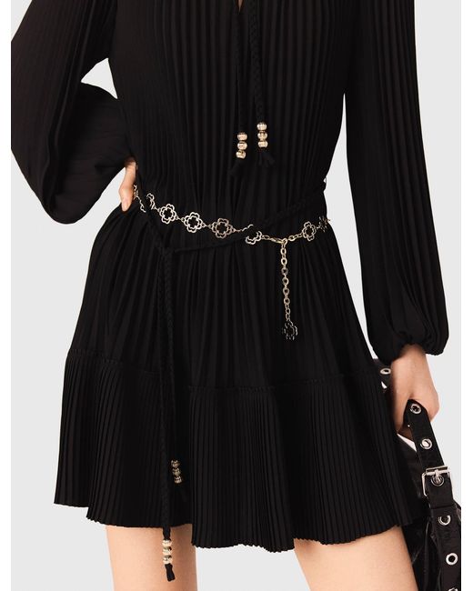 Maje Black Short Pleated Dress