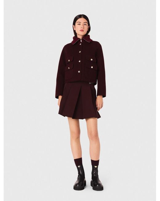 Maje Red Reversible Double-Faced Jacket