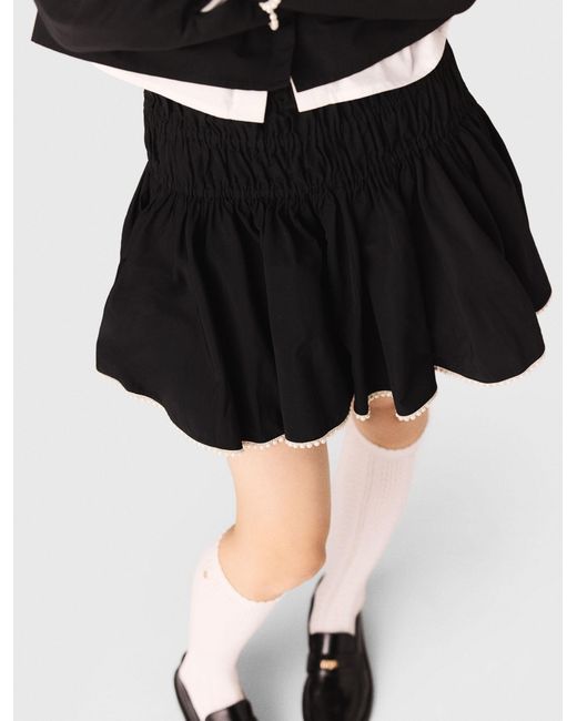 Maje Black Beaded Taffeta Skirt