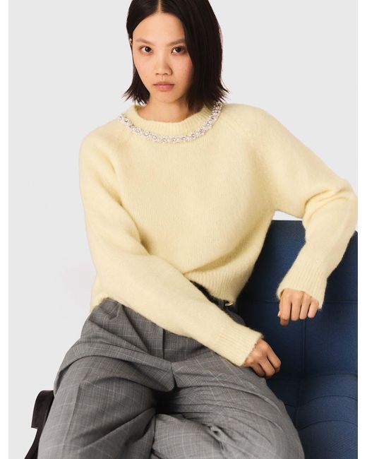 Pull À Col Bijou Maje en coloris White