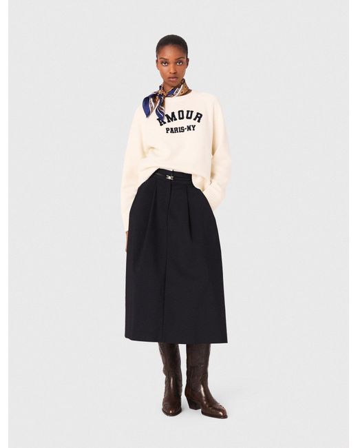 Pull En Laine Maje en coloris White