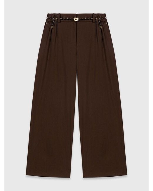 Maje White Wide-Leg Cotton Trousers