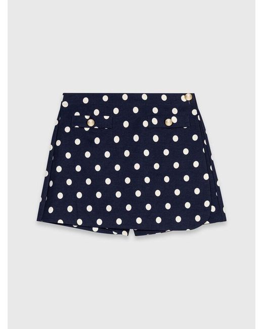 Maje Blue Linen Blend Skort