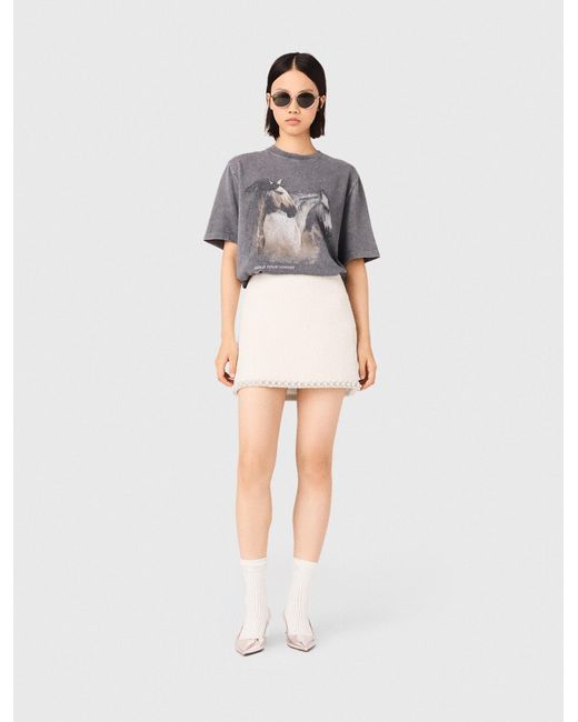 Maje White Horse Print T-Shirt
