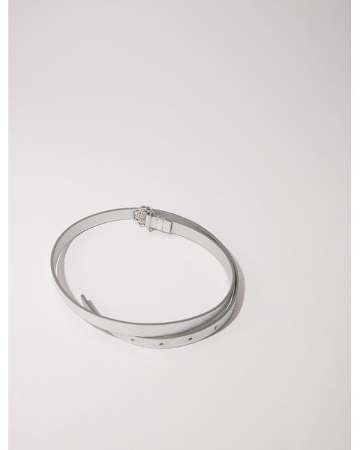 Maje Natural Slim Belt With Clover Buckle