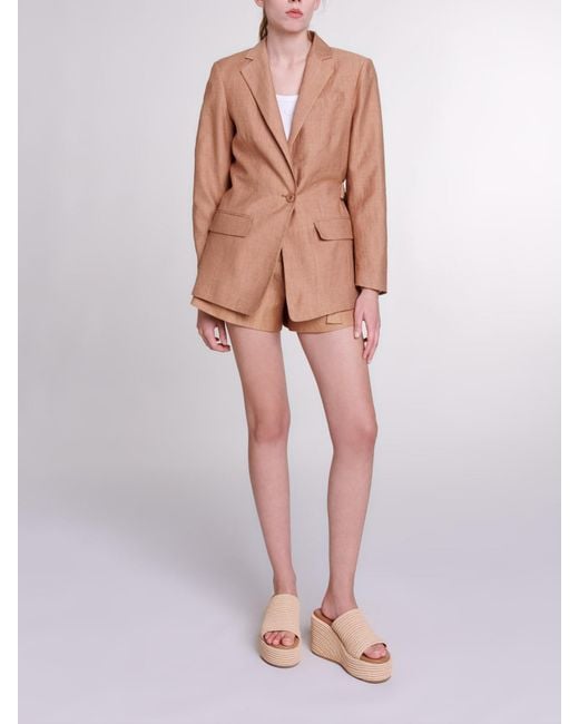 Maje White Linen Suit Jacket