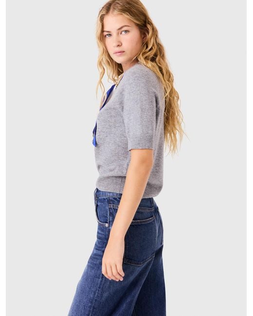 Maje Blue Pullover Mit Twilly