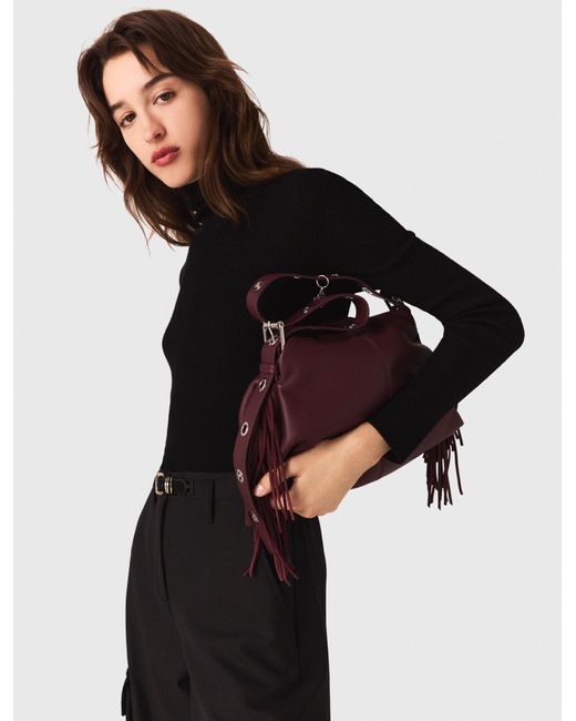 Maje Black Second-Skin-Pullover Mit Rollkragen