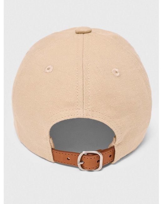 Maje White Linen Blend Cap With Logo