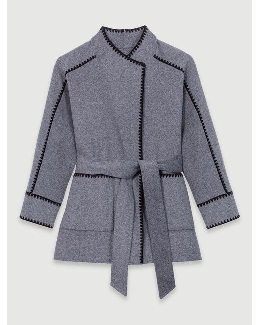 Maje Blue Double-Faced Coat