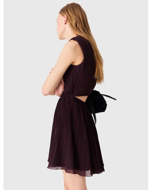 Maje White Short Pleated Skater Dress