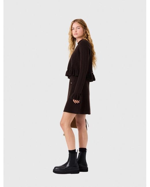 Maje Black Knit Dress With Removable Jumper