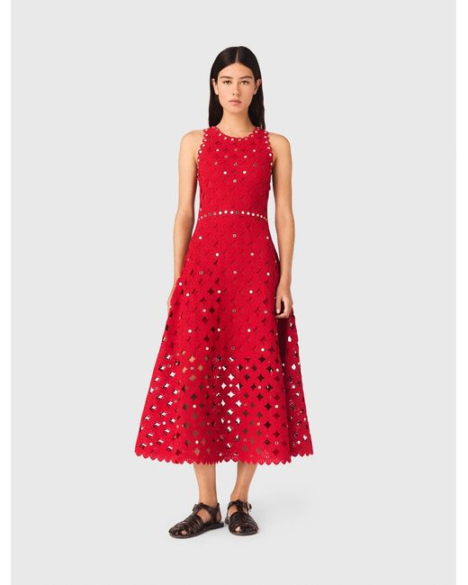 Maje Mirrored Crochet Dress