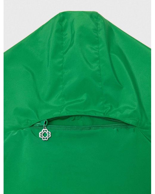 Maje Green Tie-Up Waterproof Hood