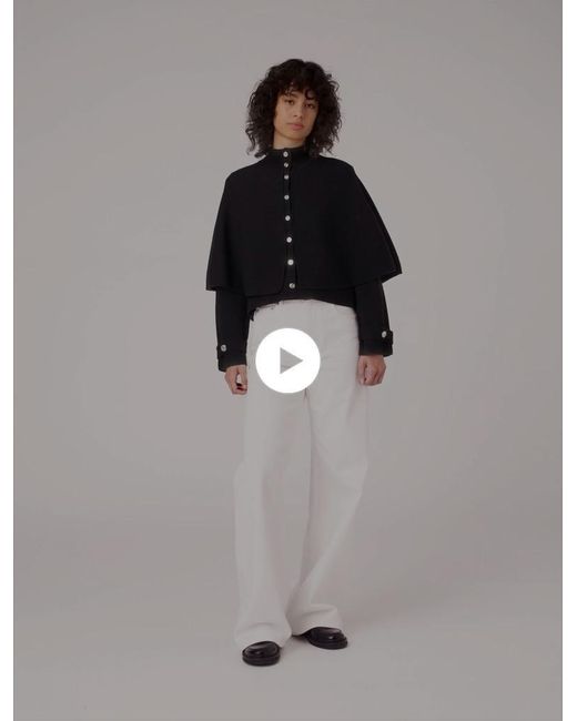 Maje White Cape-Effect Cardigan