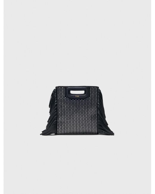 Maje Black Rhinestone M Mini Bag