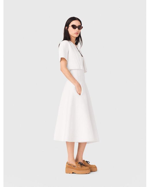 Maje White Cropped Cardigan