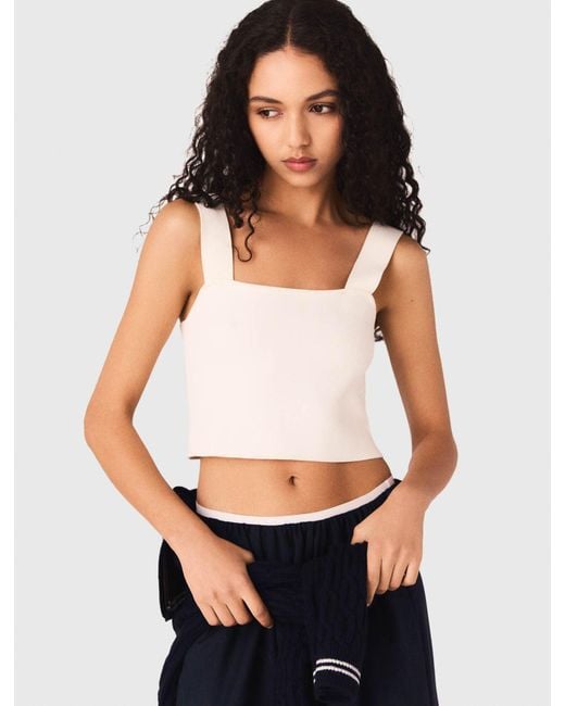 Maje Blue Knit Crop Top