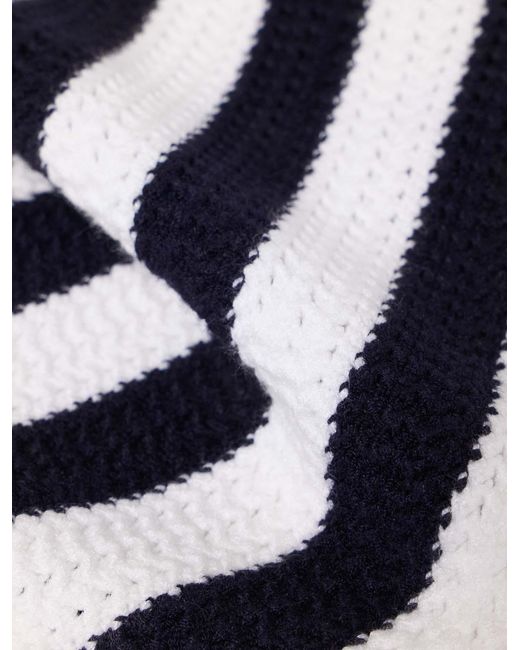 Maje Blue Striped Knit Triangle