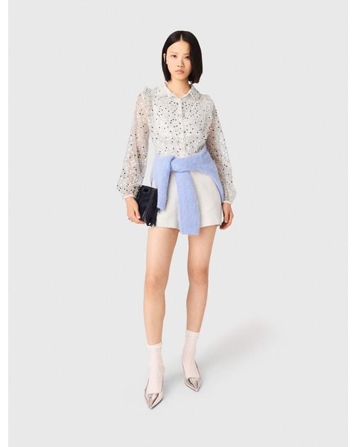 Maje White Tweed Playsuit