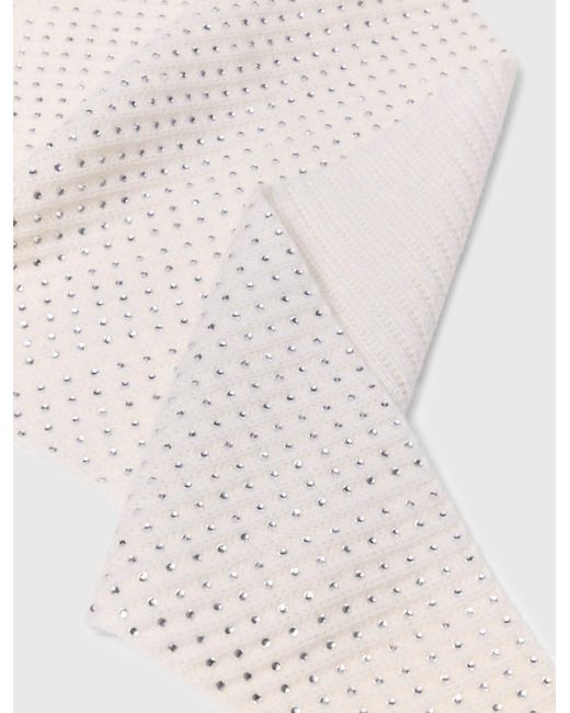 Maje Natural Rhinestone Wool Triangle Scarf