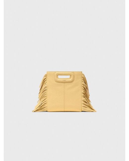 Maje Metallic Matte Crackled Leather M Mini Bag